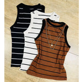 KIT 3 Blusinhas Regata Listrada Ribana