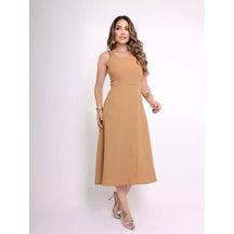 Vestido Alfaiataria Longo Feminino com Alças Largas – Elegância moderna, estrutura impecável