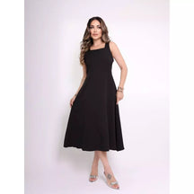 Vestido Alfaiataria Longo Feminino com Alças Largas – Elegância moderna, estrutura impecável