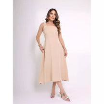 Vestido Alfaiataria Longo Feminino com Alças Largas – Elegância moderna, estrutura impecável