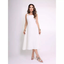 Vestido Alfaiataria Longo Feminino com Alças Largas – Elegância moderna, estrutura impecável