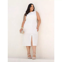 Vestido Midi Plus Size em Linho – Elegância, conforto e caimento impecável